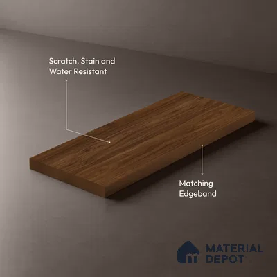 Wooden Look LM 02898 Amber Wooden 8 ft x 4 ft Hydra Bark Finish Decorative Laminate - 1 mm | Suitable for TV Unit, Wardrobe, Kitchen Cabinets