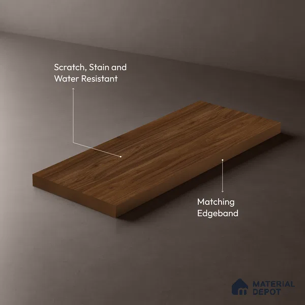 Wooden Look LM 02898 Amber Wooden 8 ft x 4 ft Hydra Bark Finish Decorative Laminate - 1 mm | Suitable for TV Unit, Wardrobe, Kitchen Cabinets