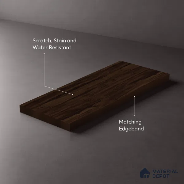 Wooden Look LM 02899 Texas Saddle 8 ft x 4 ft Hydra Bark Finish Decorative Laminate - 1 mm | Suitable for TV Unit, Wardrobe, Kitchen Cabinets