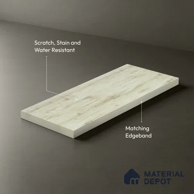 Beige Marble Look LM 02931 Cuneo Oak Light 8 ft x 4 ft Rough Veneer Finish Decorative Laminate - 1 mm | Suitable for TV Unit, Wardrobe, Kitchen Cabinets