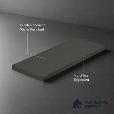 Textured Solid Look LM 02936 Dark Grey 8 ft x 4 ft Natura Finish Decorative Laminate - 1 mm | Suitable for TV Unit, Wardrobe, Kitchen Cabinets