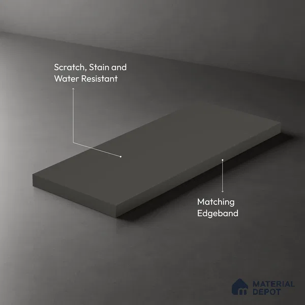 Textured Solid Look LM 02936 Dark Grey 8 ft x 4 ft Natura Finish Decorative Laminate - 1 mm | Suitable for TV Unit, Wardrobe, Kitchen Cabinets