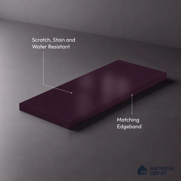 Textured Solid Look LM 02937 Metallic Dark Purple 8 ft x 4 ft Textura Finish Decorative Laminate - 1 mm | Suitable for TV Unit, Wardrobe, Kitchen Cabinets