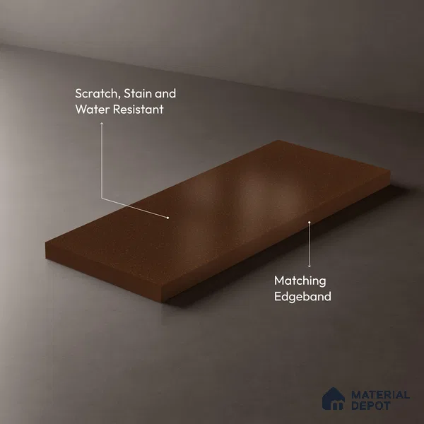 Textured Solid Look LM 02942 Metallic Golden 8 ft x 4 ft Textura Finish Decorative Laminate - 1 mm | Suitable for TV Unit, Wardrobe, Kitchen Cabinets