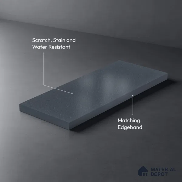 Textured Solid Look LM 02944 Metallic Blue 8 ft x 4 ft Textura Finish Decorative Laminate - 1 mm | Suitable for TV Unit, Wardrobe, Kitchen Cabinets