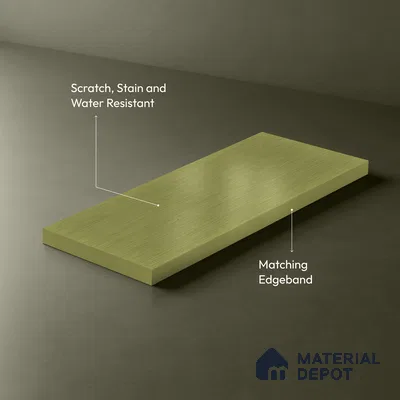 Green Metallic Look LM 02946 Glden 8 ft x 4 ft Foil Finish Decorative Laminate - 1 mm | Suitable for TV Unit, Wardrobe, Kitchen Cabinets