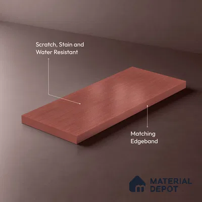Red Metallic Look LM 02947 Red 8 ft x 4 ft Foil Finish Decorative Laminate - 1 mm | Suitable for TV Unit, Wardrobe, Kitchen Cabinets