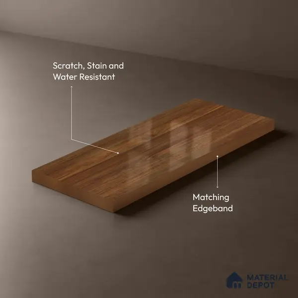 Wooden Look LM 02949 Balsa Red 8 ft x 4 ft High Gloss Finish Decorative Laminate - 1 mm | Suitable for TV Unit, Wardrobe, Kitchen Cabinets