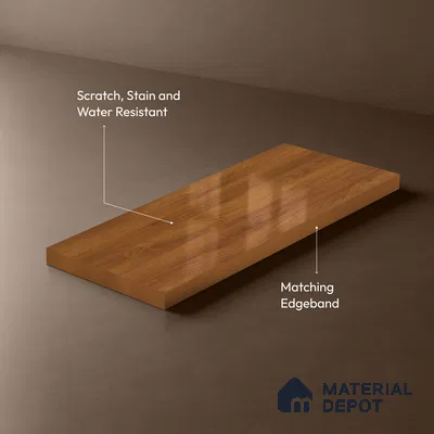Wooden Look LM 02950 Balsa Yellow 8 ft x 4 ft High Gloss Finish Decorative Laminate - 1 mm | Suitable for TV Unit, Wardrobe, Kitchen Cabinets