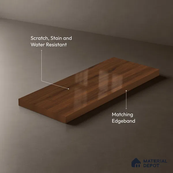 Wooden Look LM 02957 Buxus 8 ft x 4 ft High Gloss Finish Decorative Laminate - 1 mm | Suitable for TV Unit, Wardrobe, Kitchen Cabinets