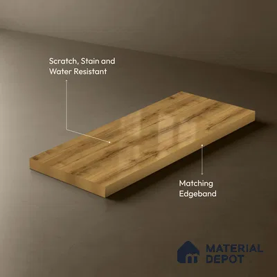 Wooden Look LM 02961 Penut Pine 8 ft x 4 ft High Gloss Finish Decorative Laminate - 1 mm | Suitable for TV Unit, Wardrobe, Kitchen Cabinets
