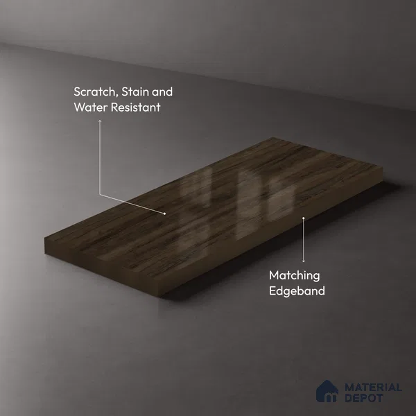 Wooden Look LM 02970 Country Oak 8 ft x 4 ft High Gloss Finish Decorative Laminate - 1 mm | Suitable for TV Unit, Wardrobe, Kitchen Cabinets