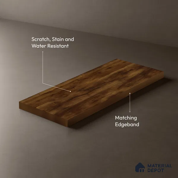 Wooden Look LM 02977 Kenya Wooden 8 ft x 4 ft Extra Matt Finish Decorative Laminate - 1 mm | Suitable for TV Unit, Wardrobe, Kitchen Cabinets