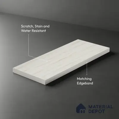 Wooden Look LM 02978 Ice Burg 8 ft x 4 ft Extra Matt Finish Decorative Laminate - 1 mm | Suitable for TV Unit, Wardrobe, Kitchen Cabinets