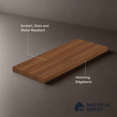 Wooden Look LM 02987 Tribcano 8 ft x 4 ft Suede Finish Decorative Laminate - 1 mm | Suitable for TV Unit, Wardrobe, Kitchen Cabinets