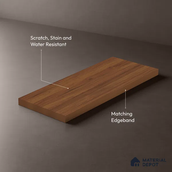 Wooden Look LM 02987 Tribcano 8 ft x 4 ft Suede Finish Decorative Laminate - 1 mm | Suitable for TV Unit, Wardrobe, Kitchen Cabinets