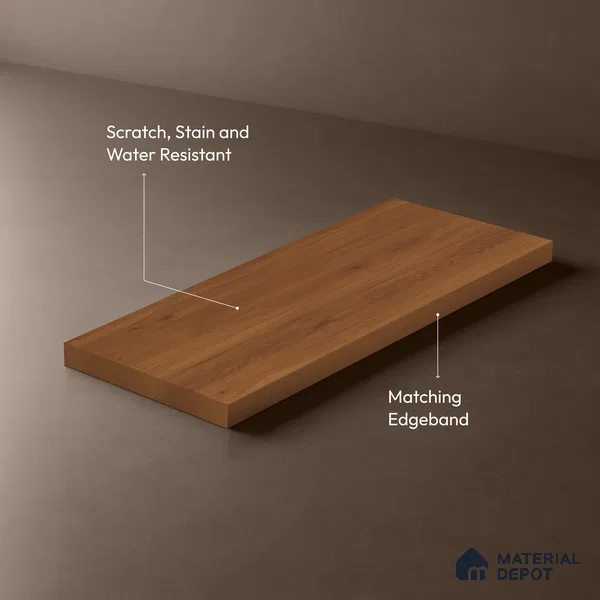 Wooden Look LM 02993 Cyprus 8 ft x 4 ft Suede Finish Decorative Laminate - 1 mm | Suitable for TV Unit, Wardrobe, Kitchen Cabinets