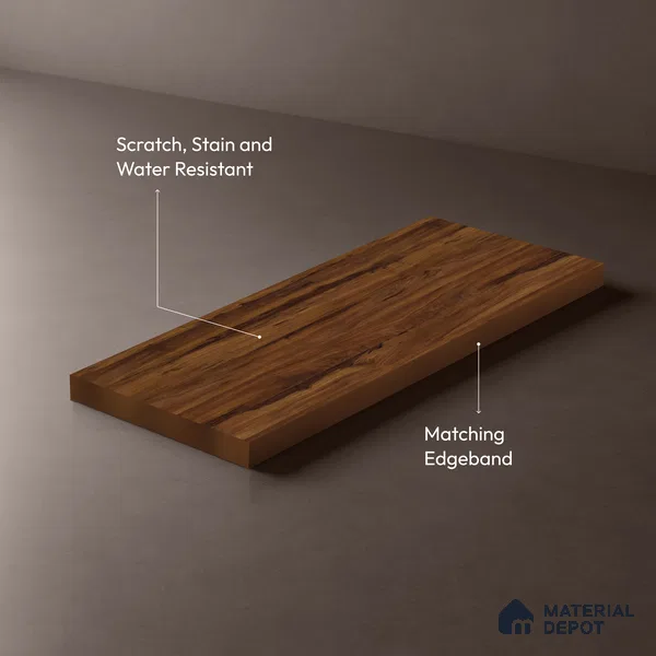 Wooden Look LM 02994 Granada Elm 8 ft x 4 ft Suede Finish Decorative Laminate - 1 mm | Suitable for TV Unit, Wardrobe, Kitchen Cabinets
