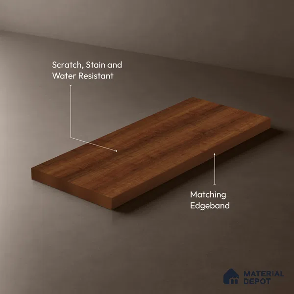 Wooden Look LM 03003 Crimson Cedar 8 ft x 4 ft Suede Finish Decorative Laminate - 1 mm | Suitable for TV Unit, Wardrobe, Kitchen Cabinets