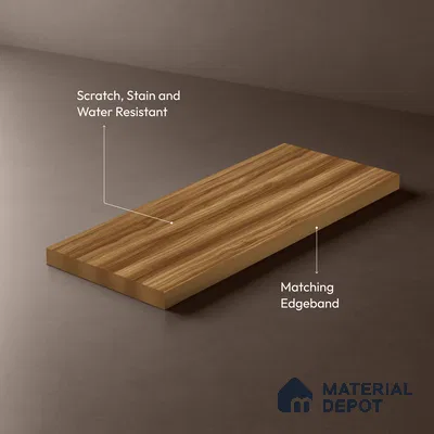 Wooden Look LM 03004 Santana Gold 8 ft x 4 ft Suede Finish Decorative Laminate - 1 mm | Suitable for TV Unit, Wardrobe, Kitchen Cabinets