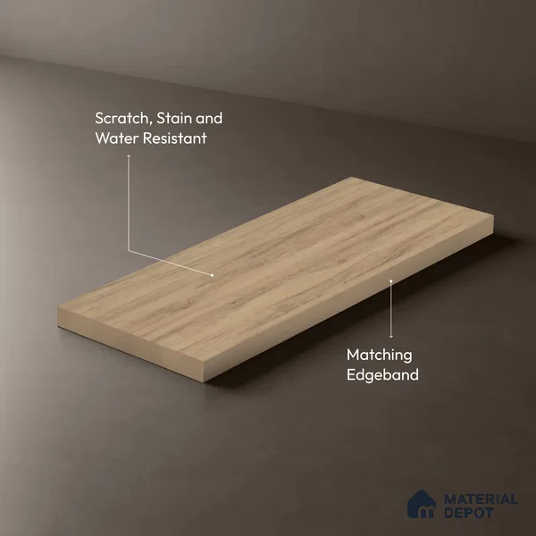 Wooden Look LM 03007 Village Oak 8 ft x 4 ft Suede Finish Decorative Laminate - 1 mm | Suitable for TV Unit, Wardrobe, Kitchen Cabinets