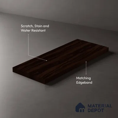 Wooden Look LM 03011 Fume Walnut 8 ft x 4 ft Suede Finish Decorative Laminate - 1 mm | Suitable for TV Unit, Wardrobe, Kitchen Cabinets