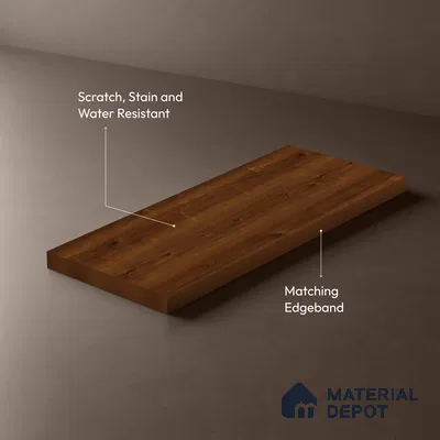 Wooden Look LM 03015 Rusted Maple 8 ft x 4 ft Suede Finish Decorative Laminate - 1 mm | Suitable for TV Unit, Wardrobe, Kitchen Cabinets