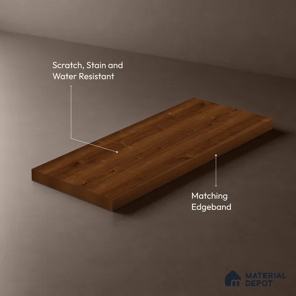 Wooden Look LM 03015 Rusted Maple 8 ft x 4 ft Suede Finish Decorative Laminate - 1 mm | Suitable for TV Unit, Wardrobe, Kitchen Cabinets