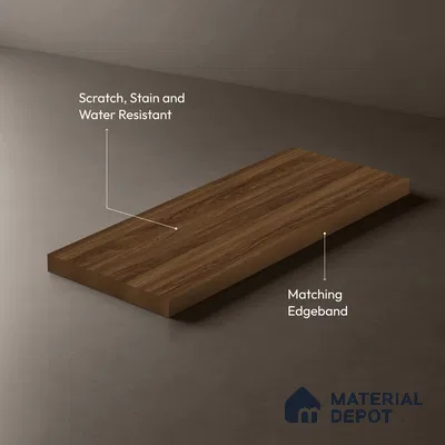 Wooden Look LM 03018 Manchurian Walnut 8 ft x 4 ft Suede Finish Decorative Laminate - 1 mm | Suitable for TV Unit, Wardrobe, Kitchen Cabinets