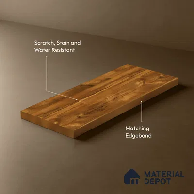 Wooden Look LM 03019 Boston Russet 8 ft x 4 ft Suede Finish Decorative Laminate - 1 mm | Suitable for TV Unit, Wardrobe, Kitchen Cabinets