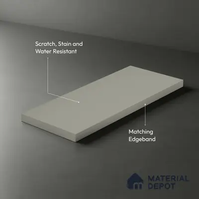 Grey Solid Colors Look LM 03022 Light Grey 8 ft x 4 ft Zero Soft Matt Finish Decorative Laminate - 1 mm | Suitable for Living Room, Kitchen, Office