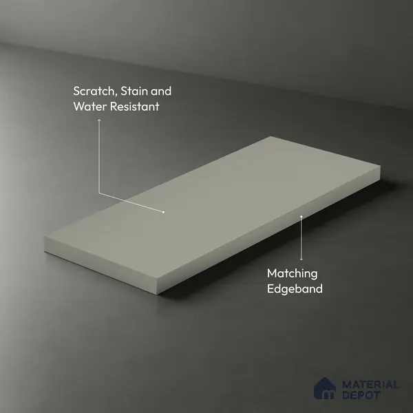 Grey Solid Colors Look LM 03022 Light Grey 8 ft x 4 ft Zero Soft Matt Finish Decorative Laminate - 1 mm | Suitable for Living Room, Kitchen, Office