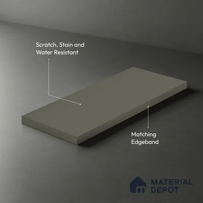Trout Grey Solid Colors Look LM 03023 Trout 8 ft x 4 ft Zero Soft Matt Finish Decorative Laminate - 1 mm | Suitable for Living Room, Kitchen, Office