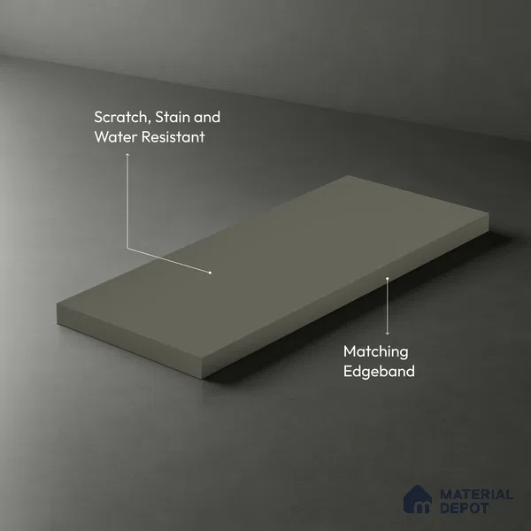 Trout Grey Solid Colors Look LM 03023 Trout 8 ft x 4 ft Zero Soft Matt Finish Decorative Laminate - 1 mm | Suitable for Living Room, Kitchen, Office