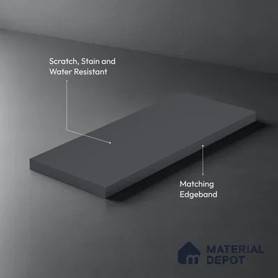Steel Grey Solid Colors Look LM 03024 Steel 8 ft x 4 ft Zero Soft Matt Finish Decorative Laminate - 1 mm | Suitable for Living Room, Kitchen, Office