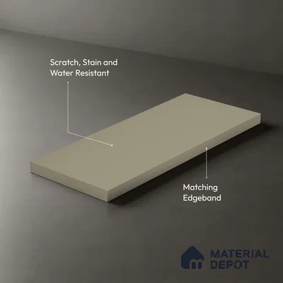 Warm Grey Solid Colors Look LM 03025 Linen Hex 8 ft x 4 ft Zero Soft Matt Finish Decorative Laminate - 1 mm | Suitable for Living Room, Kitchen, Office
