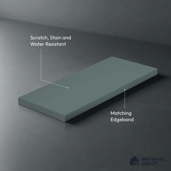 Slate Blue Solid Colors Look LM 03028 Skyesh 8 ft x 4 ft Zero Soft Matt Finish Decorative Laminate - 1 mm | Suitable for Living Room, Kitchen, Office