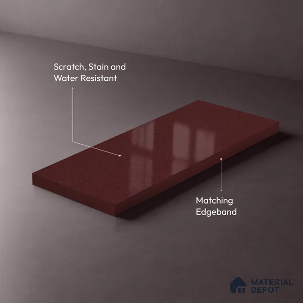 Metallic Chocolate Brown Solid Colors Look LM 03039 Metallic Choco 8 ft x 4 ft Metallic Glossy Finish Decorative Laminate - 1 mm | Suitable for Living Room, Kitchen, Office