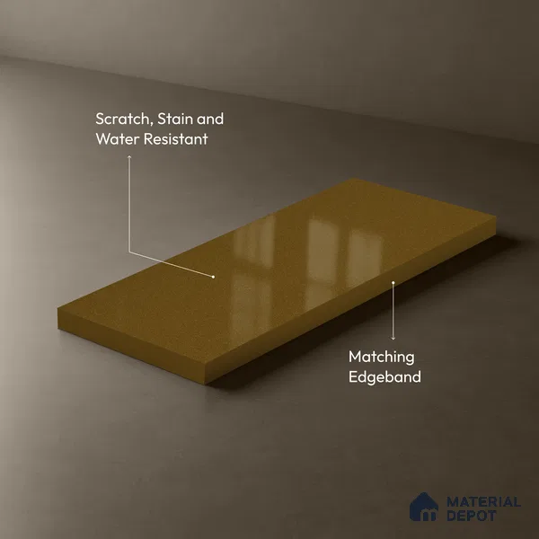 Metallic Coffee Brown Solid Colors Look LM 03041 Metallic Coffee 8 ft x 4 ft Metallic Glossy Finish Decorative Laminate - 1 mm | Suitable for Living Room, Kitchen, Office