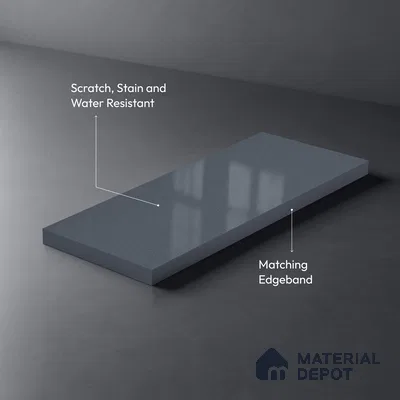 Blue Solid Colors Look LM 03044 Metallic Blue 8 ft x 4 ft Metallic Glossy Finish Decorative Laminate - 1 mm | Suitable for Living Room, Kitchen, Office