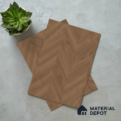 Wooden Look LM 01257 V Wooden 8 ft x 4 ft Chevron Planks Finish Decorative Laminate - 1 mm | Suitable for TV Unit, Wardrobe, Kitchen Cabinets