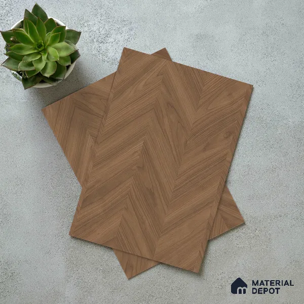 Wooden Look LM 01257 V Wooden 8 ft x 4 ft Chevron Planks Finish Decorative Laminate - 1 mm | Suitable for TV Unit, Wardrobe, Kitchen Cabinets