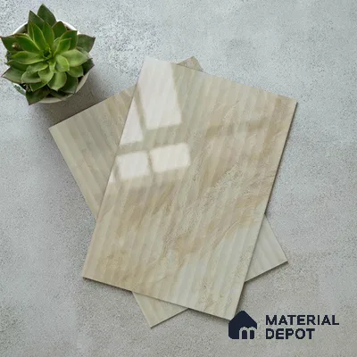 Beige Marble Look LM 02786 Volcano Marble 8 ft x 4 ft Glassious Flute Finish Decorative Laminate - 1 mm | Suitable for TV Unit, Wardrobe, Kitchen Cabinets