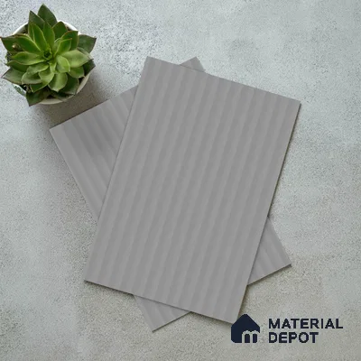 Grey Marble Look LM 02791 Light Grey 8 ft x 4 ft Flute Finish Decorative Laminate - 1 mm | Suitable for TV Unit, Wardrobe, Kitchen Cabinets
