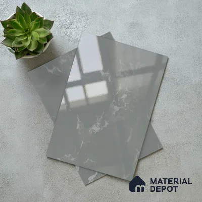 Grey Marble Look LM 02797 Grey Panda Marble 8 ft x 4 ft Mirror Glossy Finish Decorative Laminate - 1 mm | Suitable for TV Unit, Wardrobe, Kitchen Cabinets