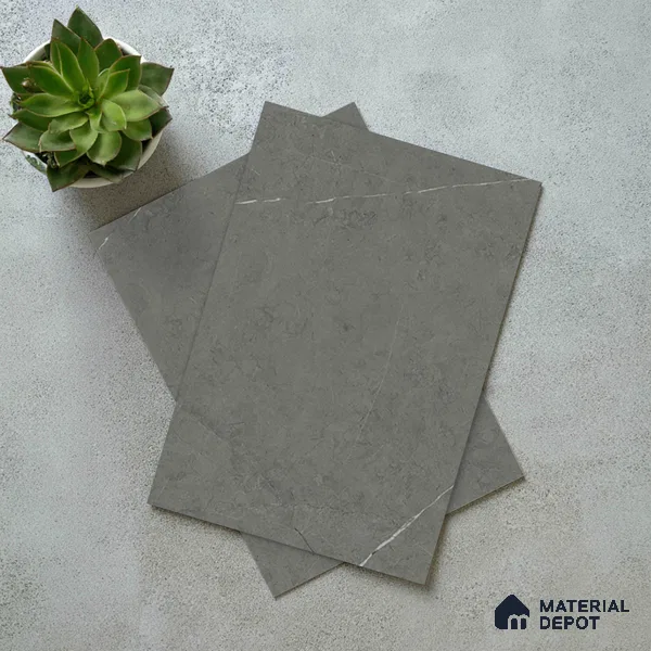 Grey Marble Look LM 02803 Cementro Dark 8 ft x 4 ft Zero Soft Matt Finish Decorative Laminate - 1 mm | Suitable for TV Unit, Wardrobe, Kitchen Cabinets