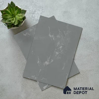 Grey Marble Look LM 02805 Grey Panda Marble 8 ft x 4 ft Natural Thermal Stone Finish Decorative Laminate - 1 mm | Suitable for TV Unit, Wardrobe, Kitchen Cabinets