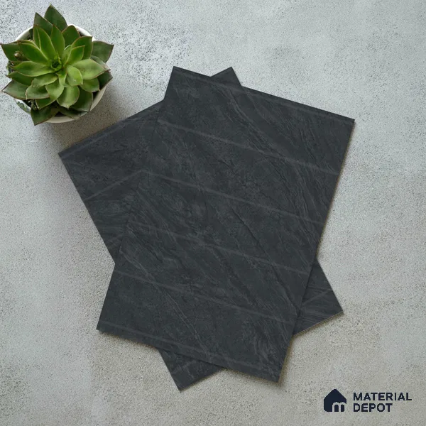 Grey Marble Look LM 02808 Calatorano Marble 8 ft x 4 ft Thermal Stone Edge Finish Decorative Laminate - 1 mm | Suitable for TV Unit, Wardrobe, Kitchen Cabinets