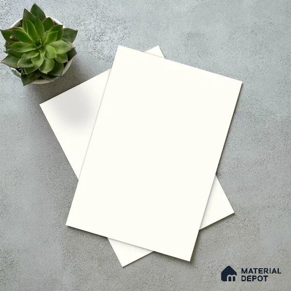 Textured Solid Look LM 02834 Egg White 8 ft x 4 ft Capella Finish Decorative Laminate - 1 mm | Suitable for TV Unit, Wardrobe, Kitchen Cabinets