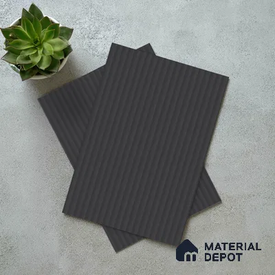Steel Grey Fluted Solid Color Look LM 02841 Steel 8 ft x 4 ft Bamboo Channel Finish Decorative Laminate - 1 mm | Suitable for TV Unit, Wardrobe, Kitchen Cabinets